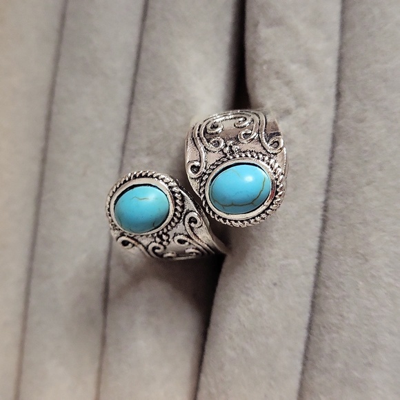 Vintage Bohemian Open Adjustable Ring Inlaid Gemstone For Women Fine Jewelry - Picture 11 of 16